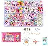 650+PCS Bambini Perline, Perline Colorate dei Bambini Fare Gioielli Braccialetti Necklace Kit Perline Lettere per Ragazze