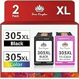Toner Kingdom 305XL Rigenerato Cartucce d'inchiostro per HP 305XL 305 Sostituzione per HP DeskJet 2710 2720 DeskJet Plus 4120e 4120 4130 Envy 6010 6020 6030 Envy Pro 6420 6430 (1 Nero 1 Tricromia)
