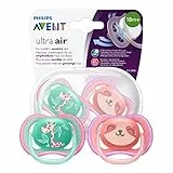 Philips Avent SCF349/12 2 Succhietti Ultra-Air, 18 Mesi +, Femmina, Verde/Rosa