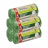 Domopak Spazzy Sacchi Nettezza Saccoverde Avvolgi & Chiudi 100% Riciclato Da Post-Consumo - Casalingo 40 Lt - Verde - 5 Confezioni Da 20 Pezzi - 1350 g