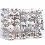 Sea Team Confezione da 155 palline di Natale infrangibili assortite, set di palline decorative con confezione regalo riutilizzabile per albero di Natale (champagne, 155)