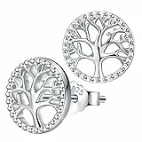 Lydreewam Albero della Vita Orecchini Donna Argento Sterling 925 con Scatola Regalo, Diametro 10mm