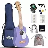 Winzz Ukulele soprano per bambini per adulti e bambini, 53 cm, colore viola