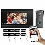 TMEZON KIT Videocitofono Wifi 2 fili con 7 pollici Touchscreen1080P Campanello esterno con telecamera,Citofono smart Monofamiliare MZ-M710,Registra Video/Foto,Visione Notturna,APP/Carta RFID Unlock