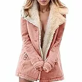 RYTEJFES Giacca funzionale da donna, taglie grandi, foderata con cappuccio, cappotto da donna, in pile caldo, in peluche, colore nero, per attività all'aria aperta, giacca invernale, Colore: rosa.,