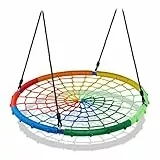 Relaxdays Altalena a Nido per Esterni, Dondolo per il Giardino, Regolabile, Carico fino a 150 Kg, D: 100 cm, Colorato