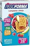 Pesoforma Biscotti Lampone e Mela, Pasto sostitutivo proteico, Per rimettersi in forma con gusto, Solo 219 calorie, Nuovo formato, 16 biscotti, 8 pasti sostitutivi