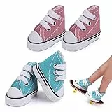 Aster 2 paia di scarpe da skateboard per dita, scarpe da skateboard per dita, scarpe da skateboard in tela, per bambini, scarpe da danza piccole per dita breakdance