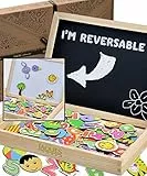 Set per attività manuale con puzzle in legno e aree di disegno, per stimolare la creatività, tavole da disegno giocattolo per tutti i bambini, ragazzi e ragazze da 3, 4, 5, 6, 7, 8 anni