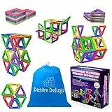 Desire Deluxe Blocchi di costruzione magnetici per bambini - Set creativo educativo di 30 pezzi di forme geometriche con magneti per stimolare l'immaginazione bambini e ragazze
