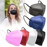 JIOJIG FFP2 Mascherine Certificate 30 pezzi CE 2797 Colorate 5-Strati di Protezione Mascherina FFP2 Protettiva Mascherine per Adulto Modello colorato FFP2 Maske Nero, Blu, Grigio, Bianco, Blu
