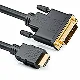 deleyCON 0,5m Cavo da HDMI a DVI DVI-D DVI-I Alta Velocità 3D Ready Cavo Adattatore TV Monitor 1080p FULL HD HDTV 3D Portatile - Nero