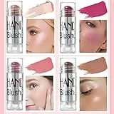 4 colori Face Blush Stick, Matte Highlight Blush Stick Contouring Concealer Stick, Long Lasting Waterproof Natural Smooth Blush Cream Stick per guance, occhi e labbra