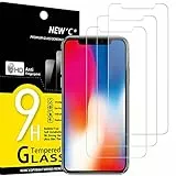 NEW'C 3 Pezzi, Vetro Temperato Compatibile con iPhone 11 PRO e iPhone X e iPhone XS, Pellicola Prottetiva Anti Graffio, Anti-Impronte, Durezza 9H, 0,33mm Ultra Trasparente, Ultra Resistente