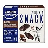 Enervit, Barrette Energetiche Snack Cioccolato Fondente, con Proteine del Latte e Fibre, Senza Glutine e Olio di Palma, Pack di 8 Barrette da 27 Grammi
