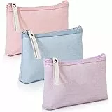 Sacchetto Cosmetico, Comius Sharp 3 Pezzi Cosmetici Borsa Porta Cosmetici Portatili, Stampa Alfabetica Borse per Cosmetici Pigro Borsa Trucco per i Trucchi Delle Donne (Rosa, Blu, Viola) (02)