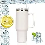 1200ml Tazze Termiche,Mug Termica per Caffè Doppia Parete isolata,Isolamento Sottovuoto a Doppia Parete per Bevande Fredde e Calde,Tazza da Caffè Isolata in Acciaio Inox,con cannuccia e coperchio