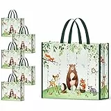 NymphFable 5 Pezzi Borsa in Tessuto Pieghevole 17,7 * 15 * 5 Pollici Borse per Feste per Bambini Borse per Caramelle Riutilizzabili Borse per la Spesa Lavabili