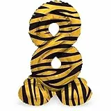 Folat 64758 Palloncino di alluminio Numero con Base Figura 8 Tiger Chic Arancioner 41 cm - decorazione palloncino per compleanno, anniversario, non è necessario l'elio