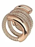 Breil, Collezione New Snake, Anello Donna in Acciaio IP Rose Specchiato, Sinuoso, Elegante e Luminoso, Idee Regalo Donna, Anelli Donna, Misura 17, Colore Rose Gold