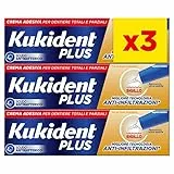 Kukident Plus Crema Adesiva Sigillo, Colla per Denti per Dentiere Totali e Parziali, 3 Confezioni da 35g, Sapore Neutro, Tecnologia Antinfiltrazioni