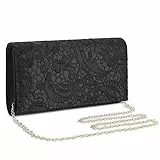 BAIGIO Borsa Elegante Borsa di Sera Pochette e Clutch Donna per Cerimonia Pochette da Donna Pochette in Pizzo Pochette Classica (B-Nero)