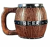 CMLLING Botte di birra in acciaio inox da 550 ml, con manico retrò, accessorio per la birra, adatto per famiglie, feste, bar (550 ml)