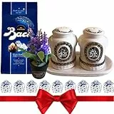Baci Perugina Idee Regalo di Natale - Accessori Cucina - Set Sale e Pepe Ceramica + 125gr Baci Perugina + Calamita Da Frigo - Confezione Regalo (Set Sale e Pepe)