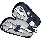 marQus set manicure professionale - 5 pezzi manicure e pedicure, forbicine unghie, manicure e pedicure set, custodia in vera pelle, kit manicure da viaggio, kit unghie, set unghie