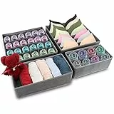 Set di 4 Organizer per cassetti, Organizer per Biancheria Intima,Armadio Divisori Pieghevole Storage Box Cassetto Organizzator Usato per Biancheria Intima, Reggiseni, Calze, Cravatte，Fazzoletti