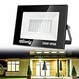 Blivrig Faretto LED da Esterno 50W, 5000LM Faro LED Esterno, Proiettore da Esterno 6000K Faretti LED Bianco Freddo IP66 Impermeabile Per Giardino, Garage, Parcheggio, Cortile