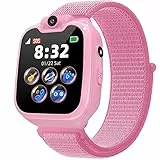 Orologio Intelligente Bambini Telefono con ruotabile Fotocamera,Smartwatch Bambini con 16 Giochi Torcia Sveglia Contapassi Musicale,Ragazzi Ragazze Regalo Compleanno 3-12 Anni [Scheda SD Integrata]