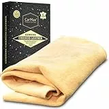 CarMax Premium - Pelle di Daino per Auto Professionale - Panno Asciugatura Auto Professionale, pulizia vetri, scamosciata naturale - Large