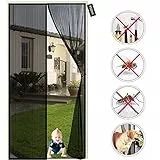 zanzariera magnetica finestra 160 x 240 cm Pieghevole Tenda Porta Facile Montaggio per Porta Ingresso del Balcone - Nero