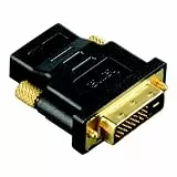Hama Adattatore Monitor HDMI F/DVI-D M, Dual Link, connettori Dorati, Nero,3 Stelle