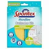 Spontex - Kit da bagno in microfibra, Confezione da 2 x 2 panni