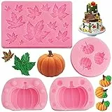 3 Pezzi Halloween 3D Stampo in Silicone Zucca Stampo in Silicone Mini Foglia di Acero Stampo per Candela, Stampo per Torta al Cioccolato Fondente Dolci Stampo Cottura Strumenti Fai Da Te