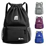 Sarsumir Borsa con Coulisse Sacca Sportiva, Impermeabile Sacchetta Sportiva Grande capacità Zaino con Coulisse Sacca Zaino per Uomo Donna Adulto, Nero