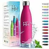 HoneyHolly Borraccia Termica, Doppia Parete Bottiglia Acqua in Acciaio Inox - 500ML - Senza BPA Bottiglia Termica, Antigoccia, Borraccia Palestra, Borraccia per Scuola, Sport, Ufficio