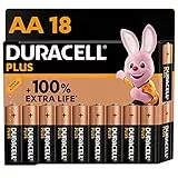 Batterie Duracell Plus AA (pacco da 18) - Alcalina 1.5V - Fino al 100% di extra durata - Affidabilità per i dispositivi a uso quotidiano - 0% plastica nel pacco - 10 anni di conservazione - LR6 MN1500