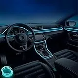 Striscia LED Auto Interni, USB EL Cavo Auto 5m/16.4ft Luci Ambiente Auto 5v Luce Auto Adatto per Fessure Cruscotto,Design Fai da Te (Blu Ghiaccio)