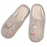 WINZYU Pantofole Donna Uomo Invernali Peluche Morbido Caldo Antiscivolo Regalo Scarpe da Casa, Rosa 36/37 EU, Renna Marrone 44/45 EU