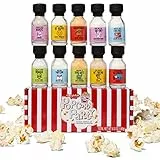 Thoughtfully Gourmet, Popcorn Party Condimento Campionatore Vegetariano, Include Bollitore Mais, Aglio Parmigiano, Bacon Cheddar, Caramello, Burro Popcorn e Altro, Confezione da 10