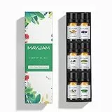 MAYJAM Oli Essenziali per Diffusori 6 x 10ml, Set di Oli Essenziali Puri Naturali per Aromaterapia, Olio Essenziale di Lavanda, Eucalipto, Menta Piperita, Tea Tree, Arancia Dolce, Citronella
