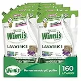 Winni's - Detersivo Lavatrice Ipoallergenico, 160 Lavaggi, Fragranza Aleppo, con Materie Prime di Origine Vegetale, 1000 ml x 8 Confezioni