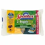 Spontex Doppiouso, Spugna Vegetale Assorbente, Anti Grasso, 2 Unità