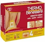 Cerotto Caldo Corpo - Ideale per Dolori Muscolari e Articolari - Dolori Collo - Spalle Schiena – Calore Fino a 12 Ore - Formato: 4 Cerotti Corpo - Thermo Benessere