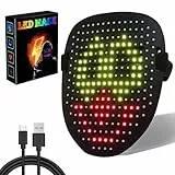 Dufuso Maschera LED per Halloween,Carnevale, cosplay e feste con gestures e 50 modalità diverse led maschera per adulti/bambini