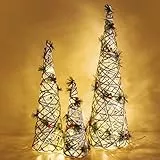 Luxspire Catena Luminosa, Albero Decorativo per Natale, Luce Decorativa per Interini ed Esterni, Lampadine con Bacche Rosse, Lampadina con Funzione di Timer, Impermeabile, per Casa Festa Festival