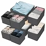 Withosent Set di 8 Organizer Armadio Scatola, Organizer Cassetti Armadio in Tessuto, Pieghevole Divisori per Cassetti Biancheria Intima, Organizzatore Cassetti per Magliette, Calze